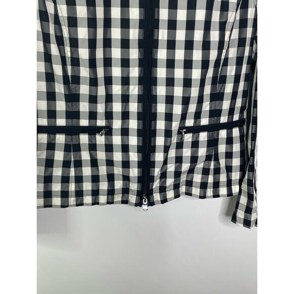 Lauren Ralph Lauren Jacket Check Windbreaker Coat Black White Plaid‎ M LRL - Picture 3 of 11